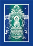 Shakyamuni Buddha Single Flag with Border - Neko-Chan Incense