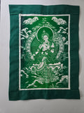 Green Tara Single Flag with Border