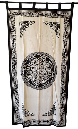 Celtic Knot Door Curtain, Black and White