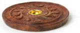 Hand Carved Wood Plate Incense Burner