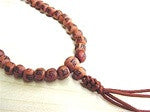 Cedar Mala with Carved Beads - Neko-Chan Incense