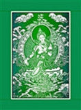 Green Tara Single Flag with Border - Neko-Chan Incense