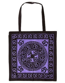 Om Mandala Cotton Bag - Purple/Black - OUT OF STOCK