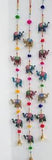 Lacquered Elephants, String of 5 with bells and beads - Neko-Chan Incense